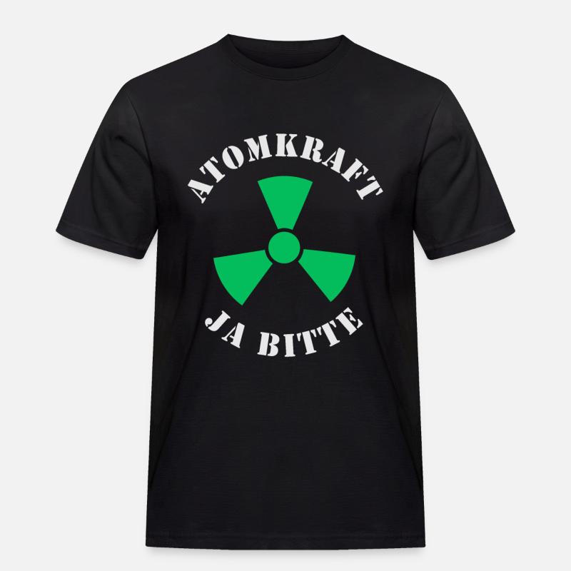 Atomkraft, Ja bitte - Männer Workwear T-Shirt - Schwarz