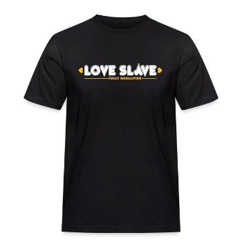 Love Slave 2c - Männer Workwear T-Shirt - Schwarz - Vorne - AI Model Male 178 light (178cm)