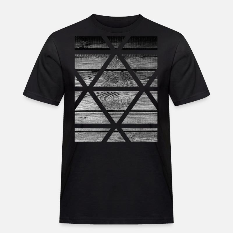 Holz - Männer Workwear T-Shirt - Schwarz