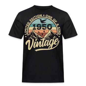 Original Jahrgang 1950 Geburtstagsgeschenk 1950 - Männer Workwear T-Shirt - Schwarz - Vorne - AI Model Male 178 light (178cm)