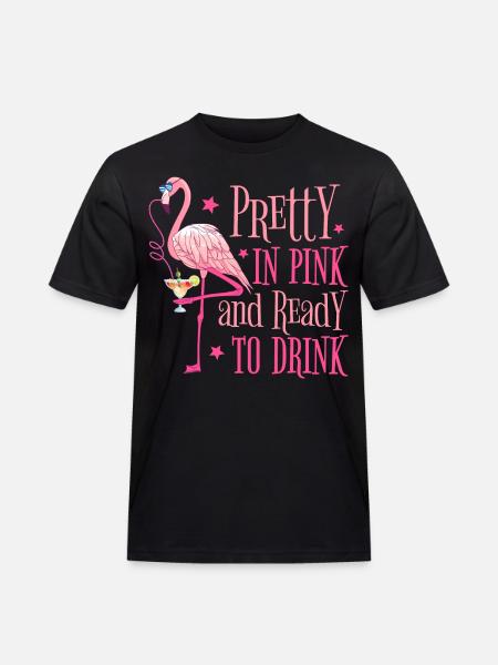 Flamingo JGA Party Pretty In Pink Klar til å drikke - Workwear T-Shirt for menn - svart