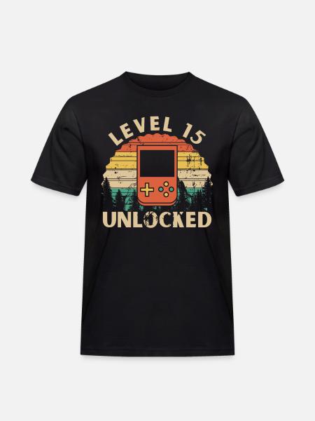 Level 15 Unlocked - Men's Workwear T-Shirt - black