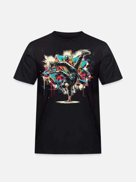 Breakdance Graffiti Sprayer - Männer Workwear T-Shirt - Schwarz