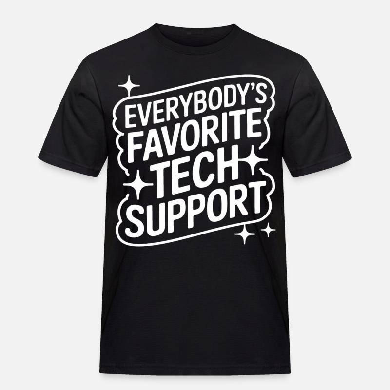 Technischer Support Computerfreak Nerd - Männer Workwear T-Shirt - Schwarz