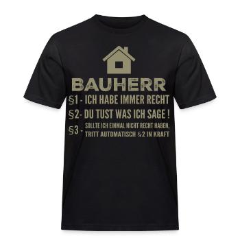 Builder House Construction Site Funny Gift - Men's Workwear T-Shirt - black - Front - AI Model Male 178 light (178cm)