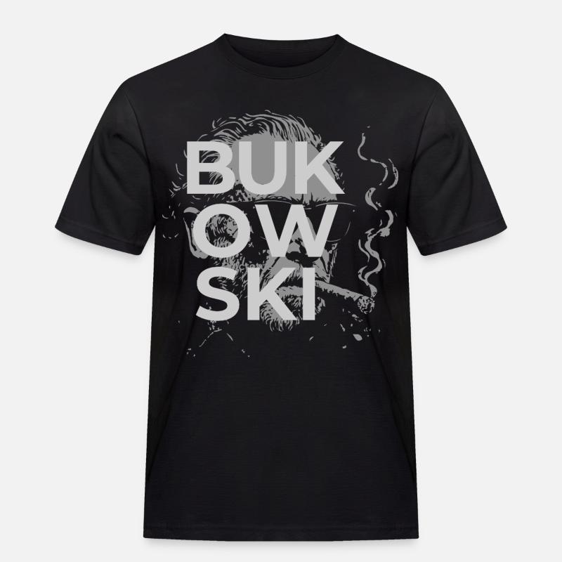Charles Bukowski raucht ein Zigarrenporträt - Männer Workwear T-Shirt - Schwarz