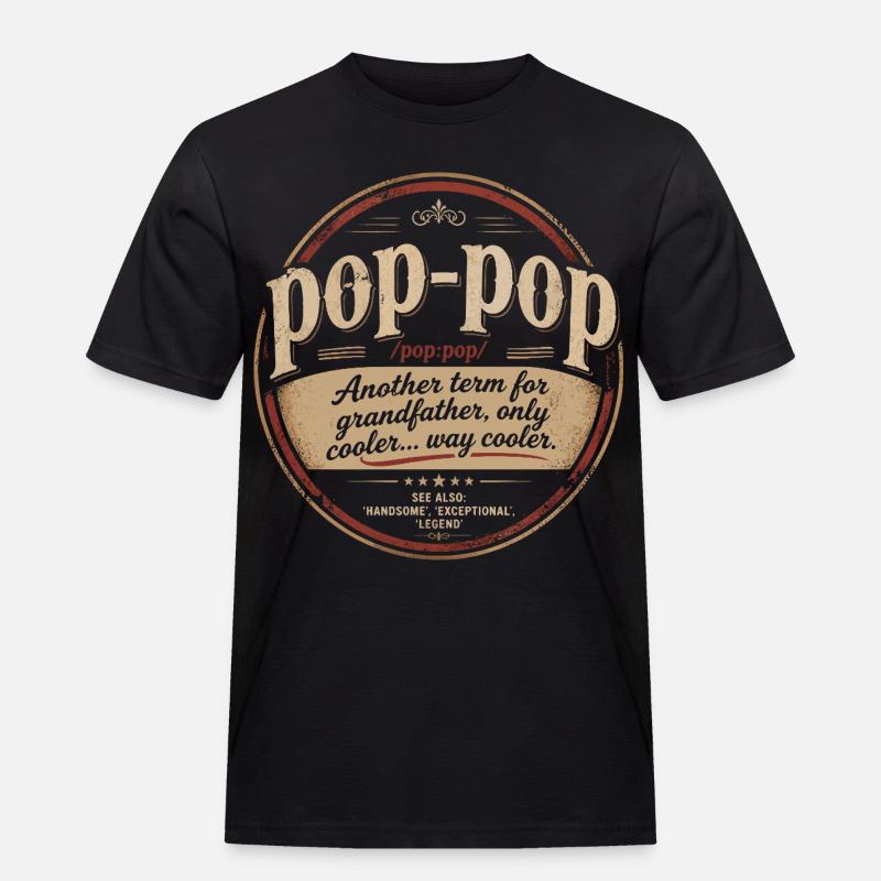 Pop-Pop-Definition – Cooler und legendärer Opa - Männer Workwear T-Shirt - Schwarz