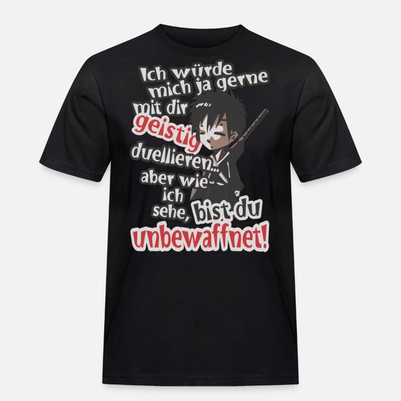 Geistig unbewaffnet! - Männer Workwear T-Shirt - Schwarz