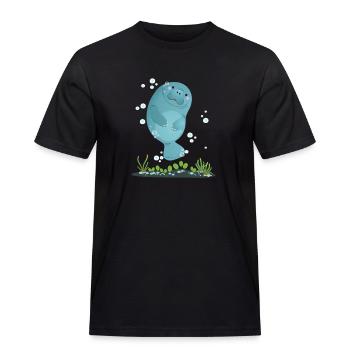 Süßes Manatee Manati Seekuh Dugong Geschenk - Männer Workwear T-Shirt - Schwarz - Vorne - AI Model Male 178 light (178cm)