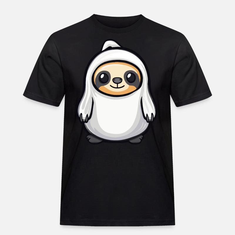 Sloth Halloween Comic Ghost - Men's Workwear T-Shirt - black