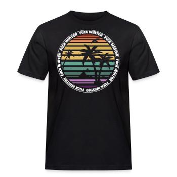 Fuck Winter, Sommerliebe Winterhasser Geschenkidee - Männer Workwear T-Shirt - Schwarz - Vorne - AI Model Male 178 light (178cm)