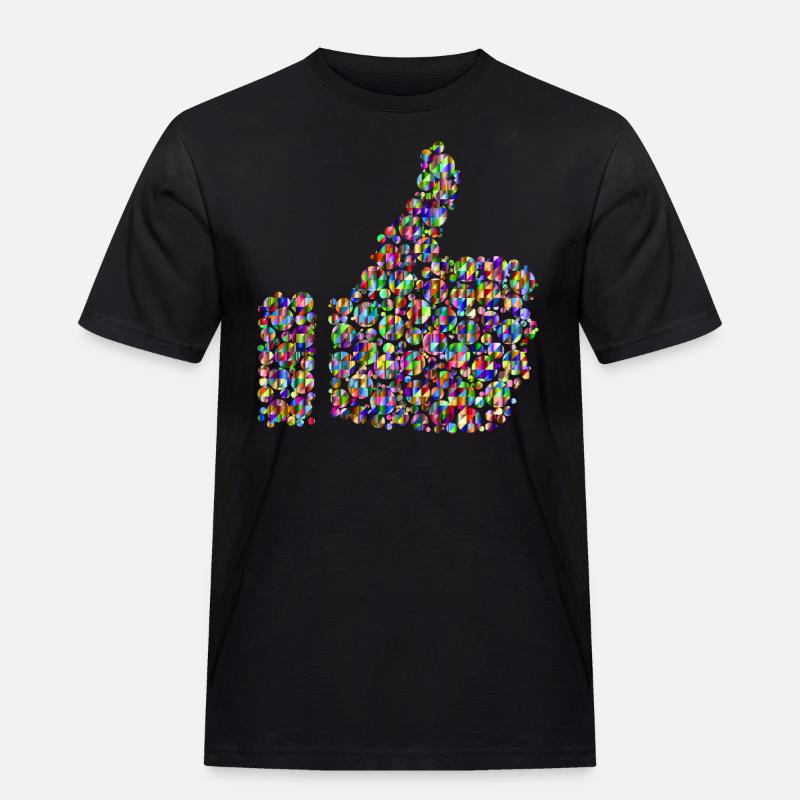 Regenbogenfarbener Daumen - Männer Workwear T-Shirt - Schwarz