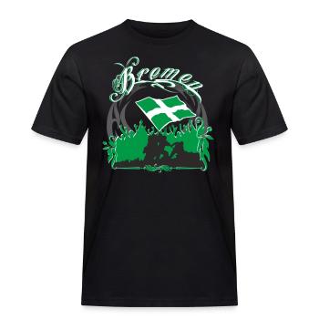 Bremen - Männer Workwear T-Shirt - Schwarz - Vorne - AI Model Male 178 light (178cm)