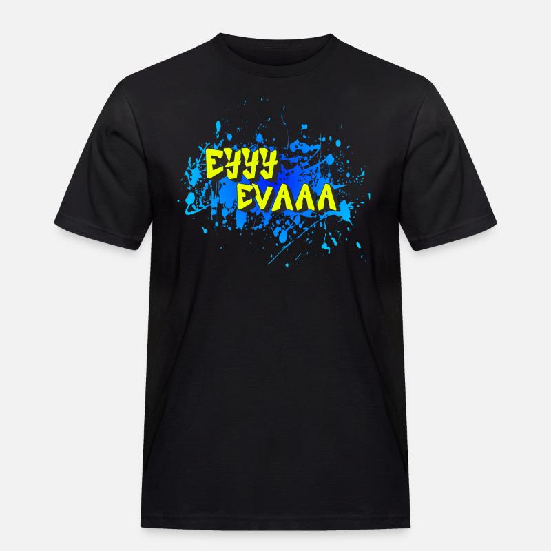 Eyyy Evaaa - Männer Workwear T-Shirt - Schwarz
