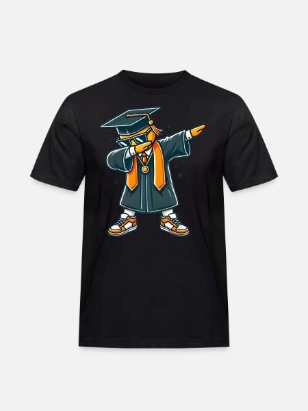 Cool Graduate Dab Pose Illustration - Men's Workwear T-Shirt - black