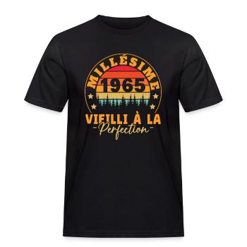 Jahrgang 1965, Jahrgang 1965 Geburtstagsgeschenk - Männer Workwear T-Shirt - Schwarz - Vorne - AI Model Male 178 light (178cm)