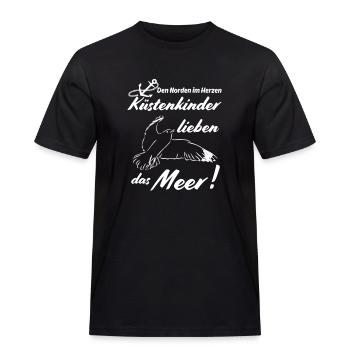 Küstenkinder lieben das Meer-Den Norden im Herzen - Männer Workwear T-Shirt - Schwarz - Vorne - AI Model Male 178 light (178cm)