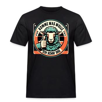 Schaf Motivation Prüfung Glück Spruch Geschenk - Männer Workwear T-Shirt - Schwarz - Vorne - AI Model Male 178 light (178cm)