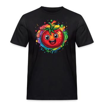 Tomate joyeuse colorée - T-shirt Workwear homme - noir - Devant - AI Model Male 178 light (178cm)