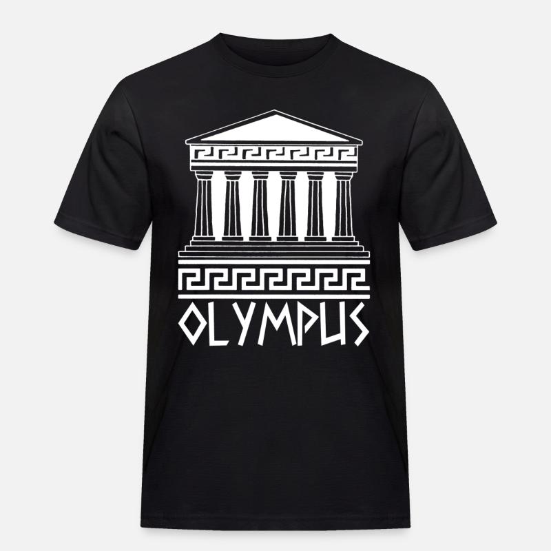 Weißer Tempel am Olymp - Männer Workwear T-Shirt - Schwarz