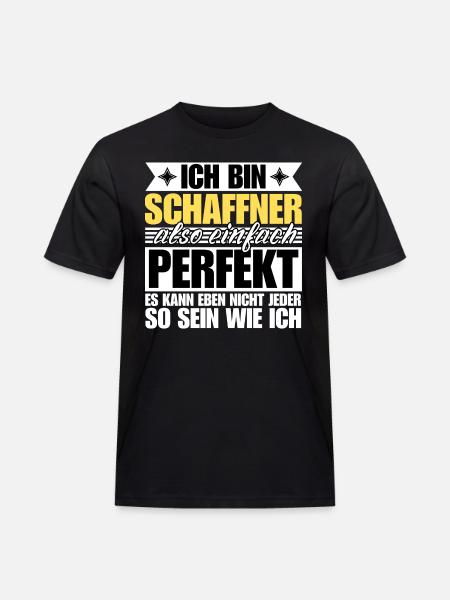 Perfekter Schaffner - Männer Workwear T-Shirt - Schwarz