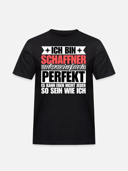 Perfekter Schaffner - Männer Workwear T-Shirt - Schwarz