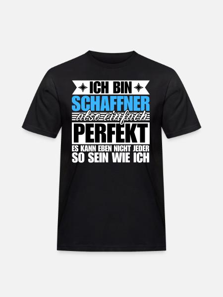 Perfekter Schaffner - Männer Workwear T-Shirt - Schwarz