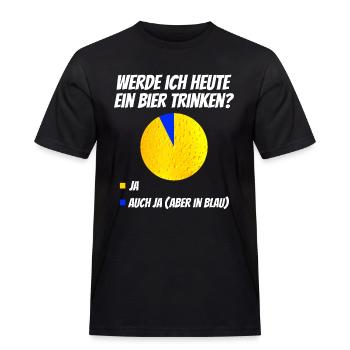 Werde ich heute Bier trinken Lustiges T-Shirt - Männer Workwear T-Shirt - Schwarz - Vorne - AI Model Male 178 light (178cm)