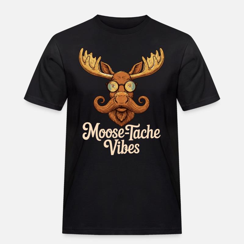 Dyrehumor, Elg, Vits, Bart - Workwear T-Shirt for menn - svart