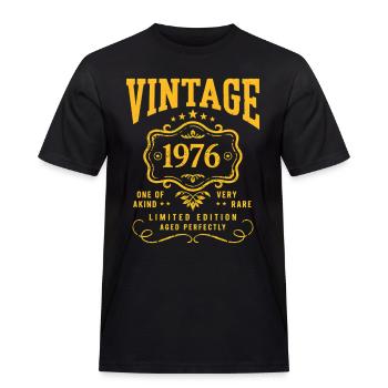 Cadeau rétro de l’année de naissance vintage 1976 - T-shirt Workwear homme - noir - Devant - AI Model Male 178 light (178cm)