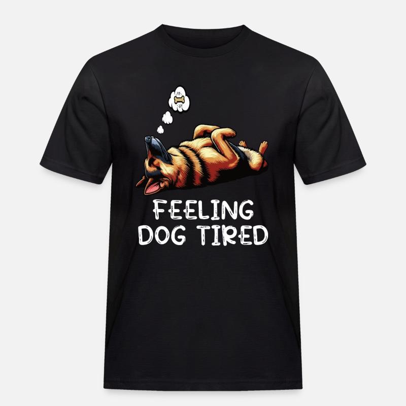 Feeling Dog Tired German Shepherd - Men's Workwear T-Shirt - black