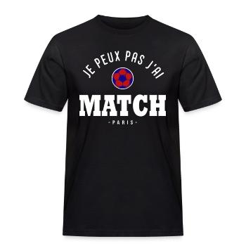 Je peux pas j ai Match football Paris - T-shirt Workwear homme - noir - Devant - AI Model Male 178 light (178cm)