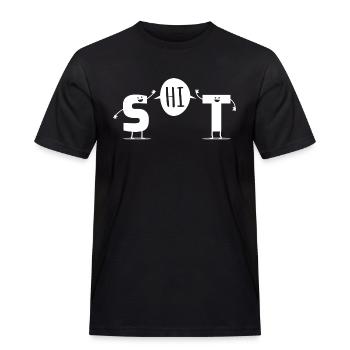 Shit - Shit Friends - Men's Workwear T-Shirt - black - Front - AI Model Male 178 light (178cm)