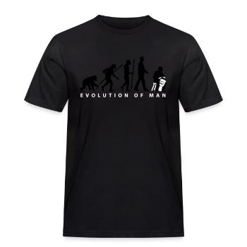 Evolution Djembe Trommler - Männer Workwear T-Shirt - Schwarz - Vorne - AI Model Male 178 light (178cm)