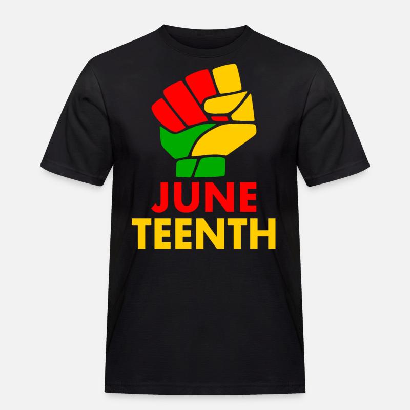 juneteenth - Männer Workwear T-Shirt - Schwarz