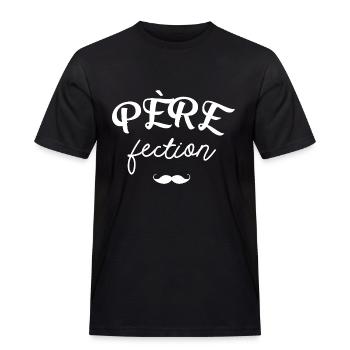 Fete des peres jeu de mots perfection papa - T-shirt Workwear homme - noir - Devant - AI Model Male 178 light (178cm)