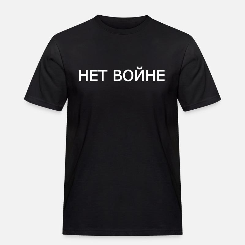 нет войне - Männer Workwear T-Shirt - Schwarz