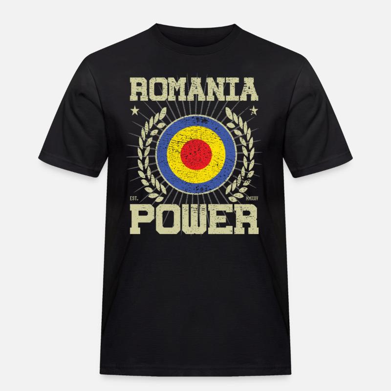 Cooles Rumänien Design - Männer Workwear T-Shirt - Schwarz
