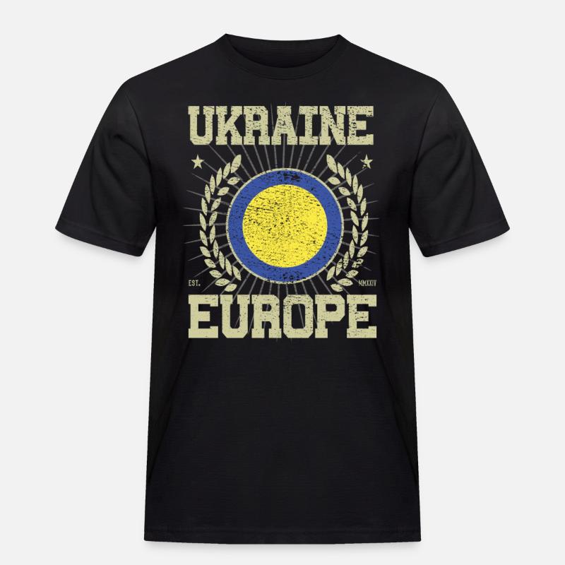 Cooles Ukraine Design - Männer Workwear T-Shirt - Schwarz