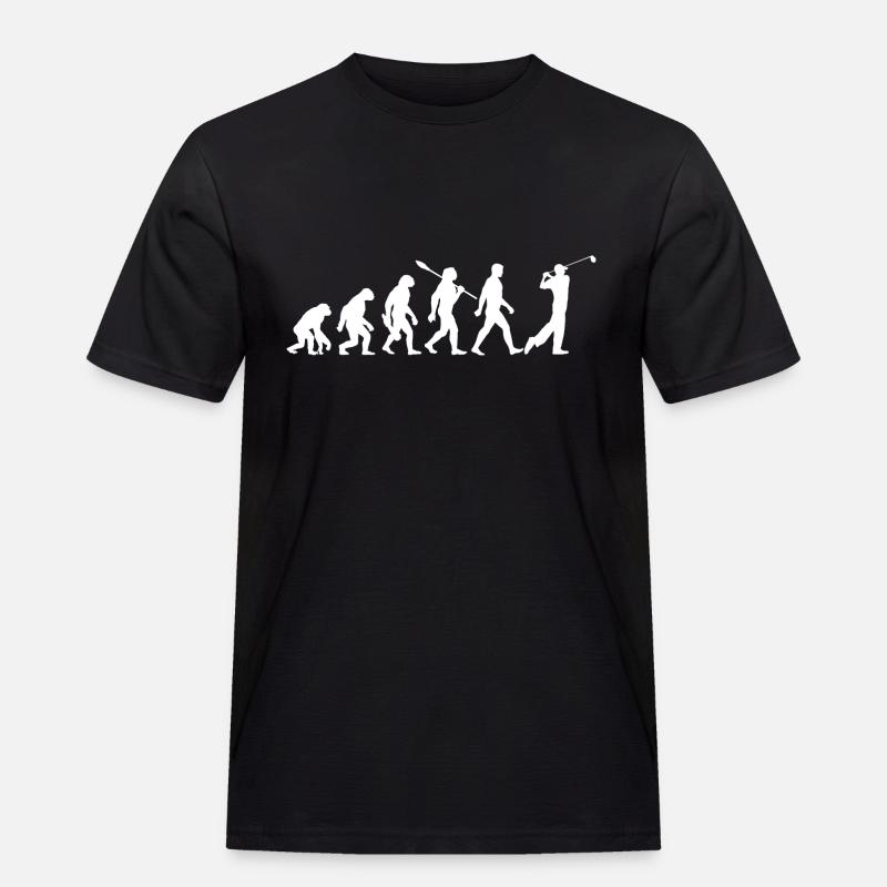 Evolution Golf - Golfspieler - Männer Workwear T-Shirt - Schwarz