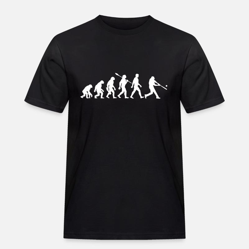 Evolution Baseball Batter - Männer Workwear T-Shirt - Schwarz