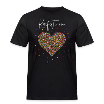 Konfetti im Herzen - Männer Workwear T-Shirt - Schwarz - Vorne - AI Model Male 178 light (178cm)