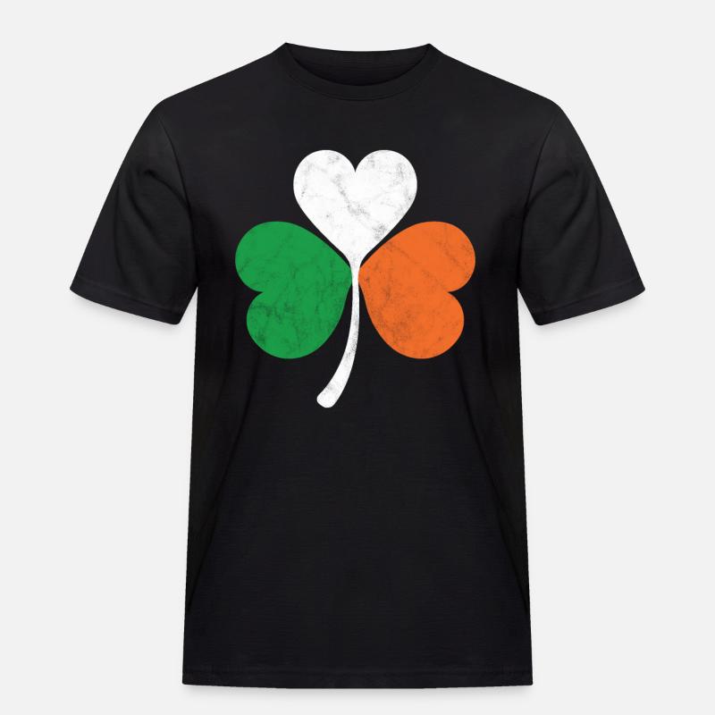 Trèfle du drapeau irlandais - T-shirt Workwear homme - noir