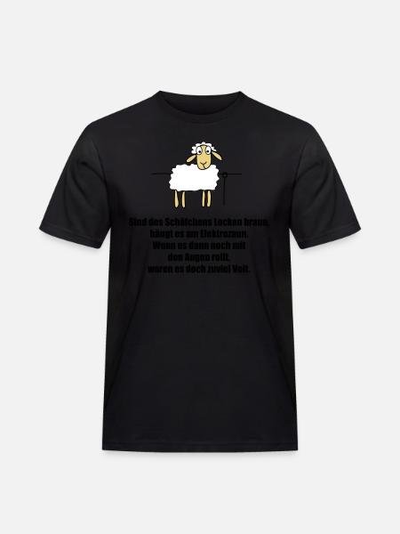 schaefchen - Männer Workwear T-Shirt - Schwarz