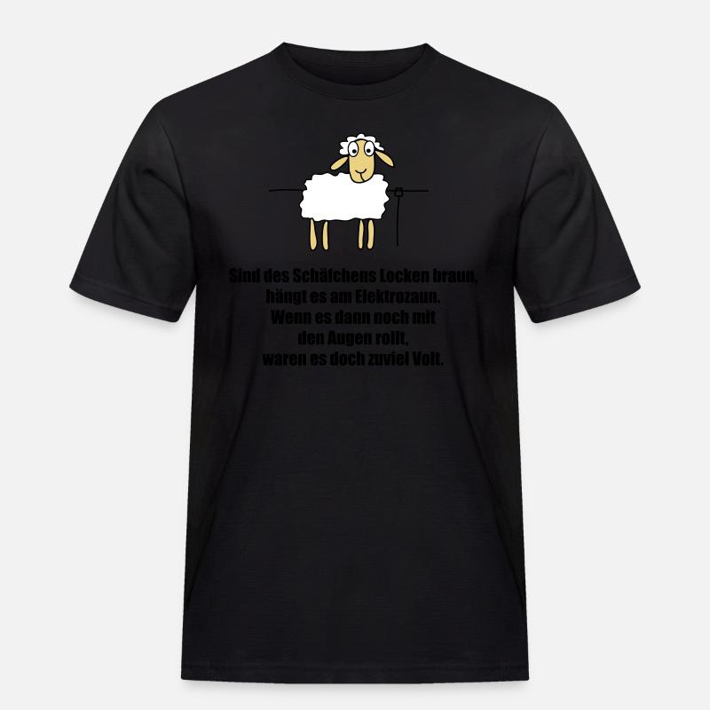 schaefchen - Männer Workwear T-Shirt - Schwarz