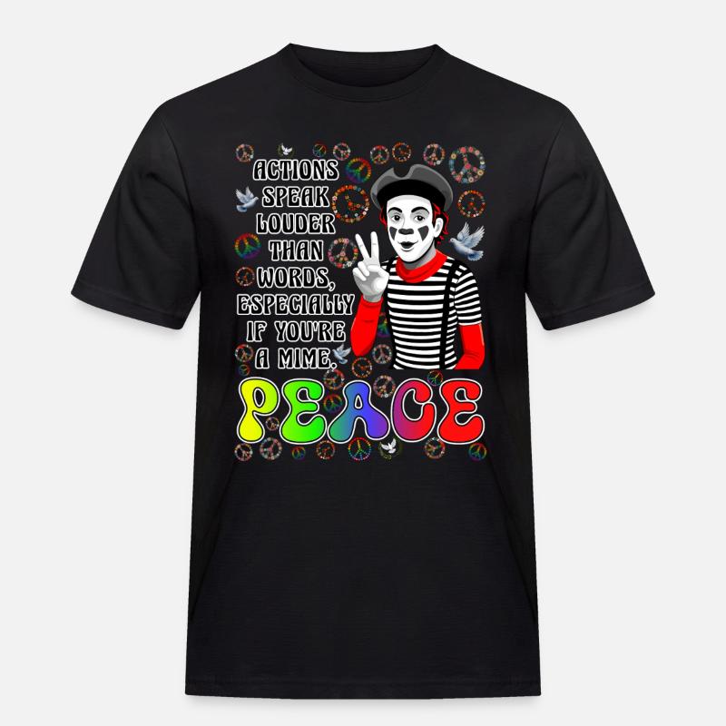 Frieden ist das Wichtigste - Männer Workwear T-Shirt - Schwarz