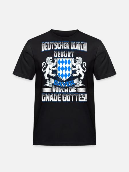 Bayer durch Gottes Gnade - Männer Workwear T-Shirt - Schwarz