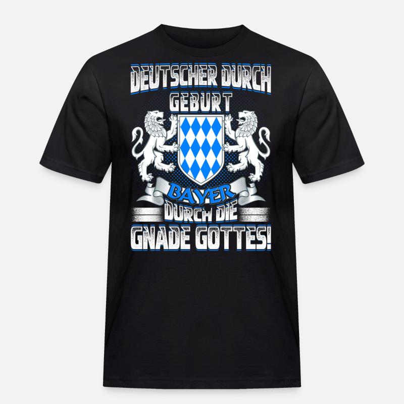 Bayer durch Gottes Gnade - Männer Workwear T-Shirt - Schwarz