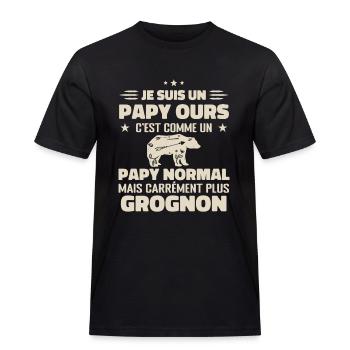 Je suis un papy ours comme un papy normal cadeau - T-shirt Workwear homme - noir - Devant - AI Model Male 178 light (178cm)