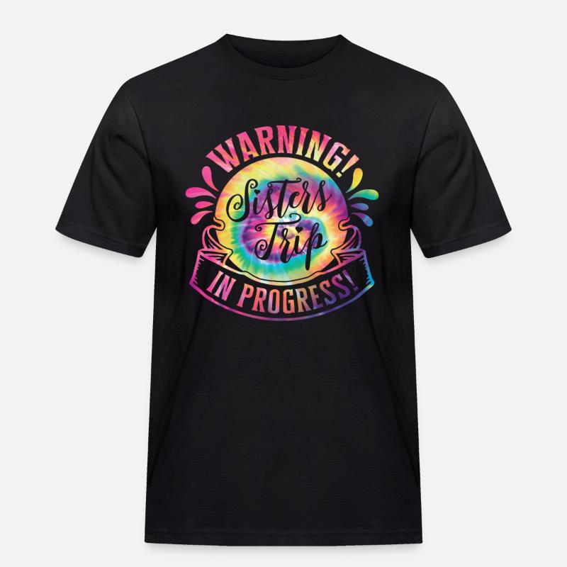 Warning Sisters Trip In Progress - Männer Workwear T-Shirt - Schwarz